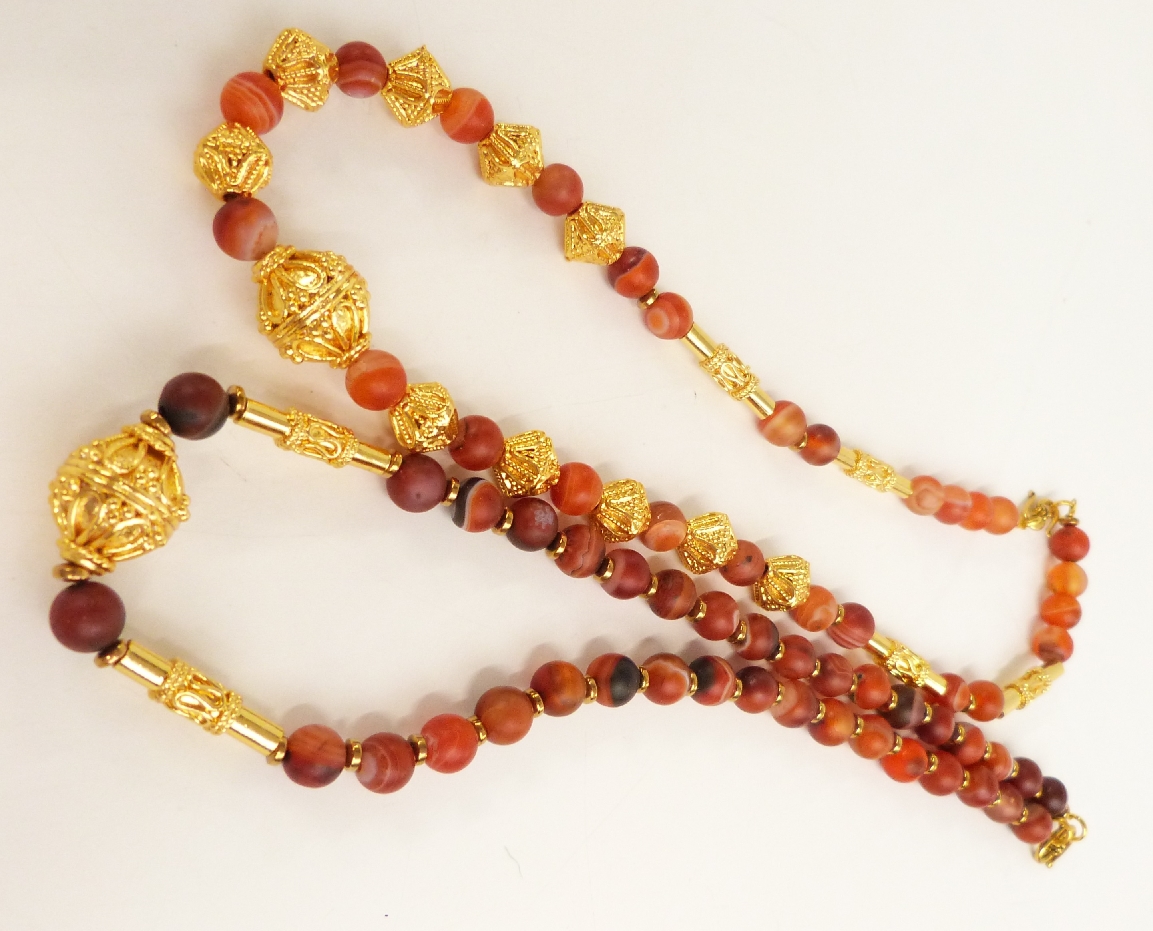 Seven agate and gilt beaded necklaces - Image 3 of 3