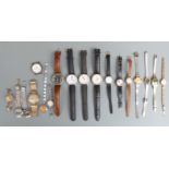 Eighteen various ladies and gentleman's wristwatches Rotary, 9ct gold ladies example etc