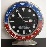 Oyster Perpetual Date GMT Master II shop display or advertising clock with black dial, date aperture