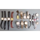 Fifteen various ladies and gentleman's wristwatches including Tissot Seastar automatic wristwatch