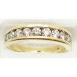 An 18ct gold half eternity ring set with twelve round brilliant cut diamonds, approximately 0.8ct