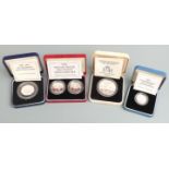 1992 and 1993 Royal Mint cased silver proof coins comprising ten pence set, Coronation 40th