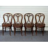 Four bentwood bistro chairs, 87cm high