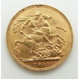 1911 George V gold full sovereign