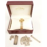 A 9ct gold ladies Rotary watch, in original box (20.4g), silver items etc