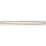 A 9ct gold necklace made up of oval and elongated links, 13.3g