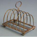 Victorian hallmarked silver seven bar toast rack, London 1889 maker William Hutton & Sons, length