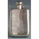 George V hallmarked silver hip or spirit flask with bayonet cap, Birmingham 1939 maker J B