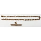 Victorian 9ct rose gold fob chain, 11.7g