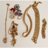 A collection of costume jewellery including brooches etc