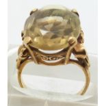 A 9ct gold ring set with paste, 5.9g, size K