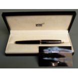 Montblanc Generation ballpoint pen with black resin barrel and cap, chrome fittings and star cap,