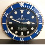 Rolex Oyster Perpetual Date Deepsea Sea-dweller shop display or advertising wall clock with date