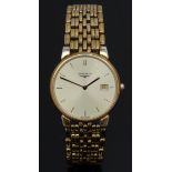 Longines Les Grandes Classiques gold plated gentleman's wristwatch ref. L5.632.2 with date aperture,