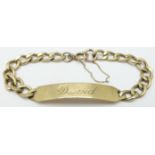 A 9ct gold identity bracelet, 18.3g