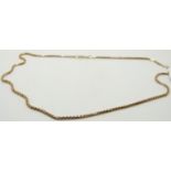 A 9ct gold necklace made up of rectangular links, 8.4g