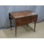 19thC mahogany Pembroke table, L81 x W min 52 max 102 x H69cm