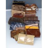 Collection of 20 handbags including leather Kurt Geiger, alligator Waldy bag, Bally etc