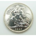 Queen Victoria Jubilee 1887 silver crown, VF+