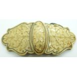 A 19thC buckle with engraved gilt decoration