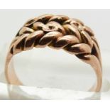 Victorian 9ct rose gold keeper ring, Birmingham 1886, size M, 4.7g.