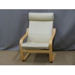 White leather or similar Ikea armchair