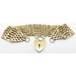 A 9ct gold gate bracelet, 21.5g