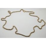 Victorian 9ct rose gold necklace made up of double oval links, 18.1g, 39cm drop