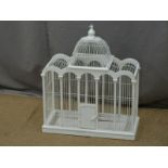 White painted birdcage, W55 x D24 x H65cm