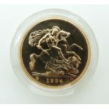 1994 Elizabeth II gold five pound coin