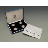 Royal Mint 2004 UK Silver Pattern Set comprising four silver pattern £1 coins for England, Scotland,