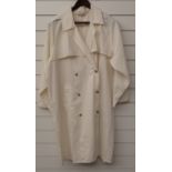 Vintage Mary Quant cream trench coat with faux tortoiseshell buttons, size 10/12