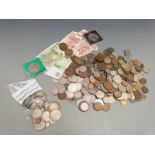 A collection of world coinage, Victorian and later to include approximately 285g of pre 1947 silver