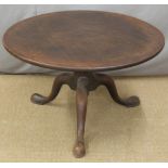 19thC circular mahogany coffee or occasional table, diameter 80 height 48cm