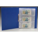 Set of sixty polymer £5 notes, Victoria Cleland, chief cashier, with AA prefixes, AA01-AA60