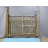 19thC brass double bed frame, to suit a mattress size of 5ft 6inch x 6ft 6inch