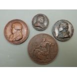 Four 18th, 19th and early 20thC bronze coin medals, John, Earl of Eldon, Josephus Haydn, etc