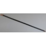 Enhanced cane with gold plated knop handle, length approximately 88cm long