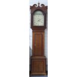 19thC/ Georgian longcase clock, Whitley, Bridgenorth to painted Roman arch top dial, with date
