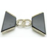 Art Deco buckle set with paste, width 8cm