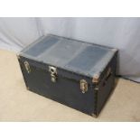 Vintage travelling trunk, width 91cm