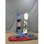 Rome 51 Blue snowboard together with Thirty Two Advance boots, KT Bliss bindings and a black diamond