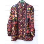 Vintage Gucci silk blouse with autumnal leaf decoration and gold tone buttons, size 42