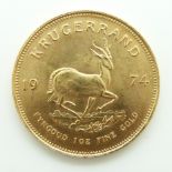 1974 gold 1 ounce full Krugerrand