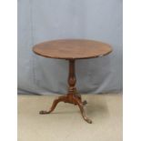 19thC mahogany tilt top table, diameter 83cm height 72cm