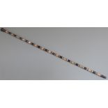 A banded horn walking cane, length approximately 92cm