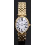 Frederique Constant Art Deco style gold plated wristwatch ref. FC200X2V/VD5/6 with black Breguet