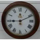 Single fusee dial wall clock with ER VIII to painted Roman dial. The vendor's grandfather once owned