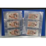 Set of sixty polymer £10 notes, Victoria Cleland, chief cashier, with AA prefixes AA01-AA54