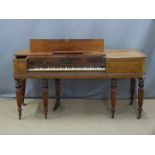 Victorian George Dettmer mahogany square piano raised on eight fluted legs